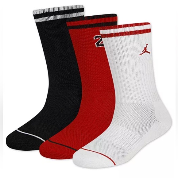 NWT Jordan 3-Pack Varsity Jersey Crew Socks - Picture 2 of 4